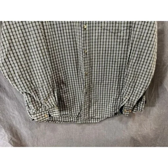 Wrangler Cool River Cotton Button Shirt Adult Large Green Check Long Sleeve Mens - Picture 3 of 8